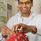 Charan Ranganath uses an EEG cap.