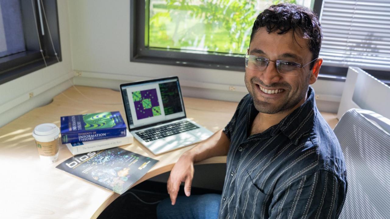 Assistant Professor Rishidev Chaudhuri holds appointments in the Department of Neurobiology, Physiology and Behavior, the Department of Mathematics and the Center for Neuroscience. David Slipher/UC Davis Rishi